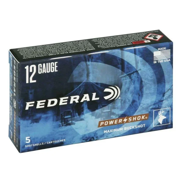 Federal Cartridge Co. Federal Power-Shok Buckshot 12 ga 2-3/4" 16 Pellets 1325 fps #1B 5/ct