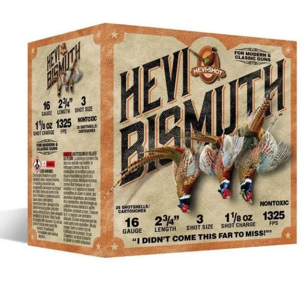 Environ Metal Inc HEVI-Shot HEVI-Bismuth Upland Shotshells 16ga 2-3/4" 1-1/4oz 1325 fps #3 25/ct