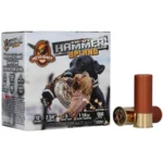 Environ Metal Inc HEVI-Shot Hevi-Hammer Upland Shotshell, box front with three red shells