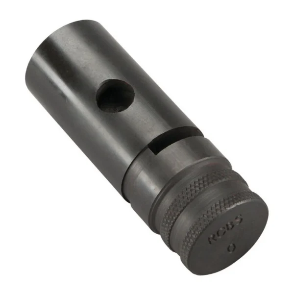 RCBS Little Dandy Powder Rotor #10, black angled view with knurled round end and side hole