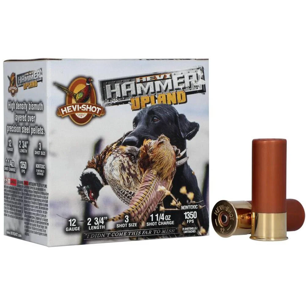 primary-33400 Environ Metal Inc HEVI-Shot Hevi-Hammer, box with bird graphics and three red shotshells