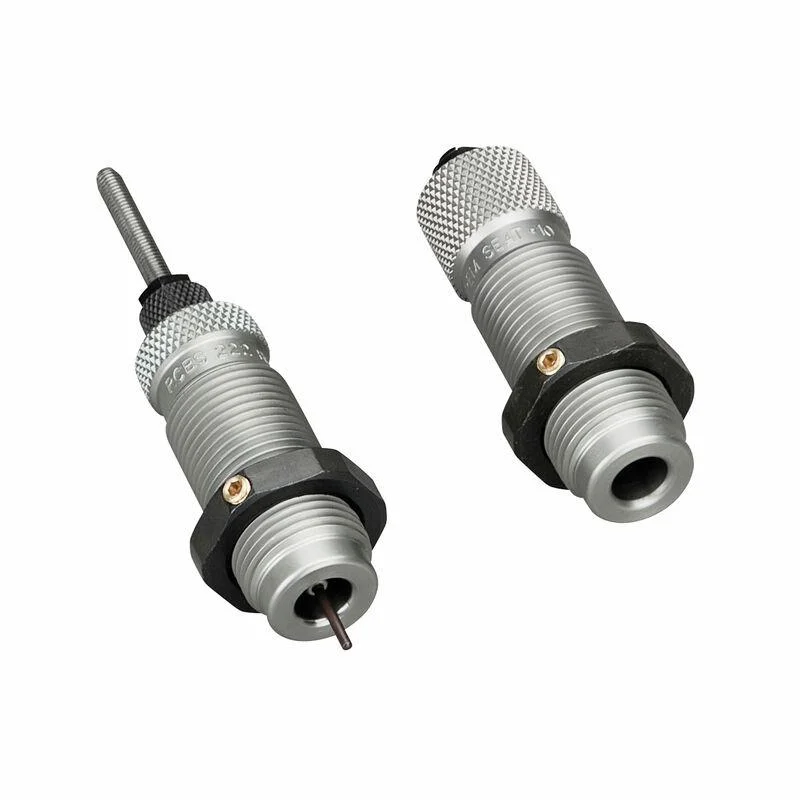 primary-33416 RCBS Supreme Die Set, two silver reloading dies shown at an angle