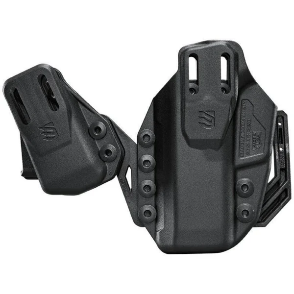 Blackhawk Stache IWB Premium Holster Kit for Sig P365 XMacro, black front view with belt clips