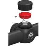 Burris Synergy Rifle Scope Standard Knob exploded view with black cap and red adjustment dial