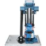 RCBS Exclusive Freedom Camo Summit single stage press, front view in blue with lever and camo base