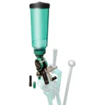 RCBS UPM-3 Competition Powder Measure, green reservoir with metal measure and loose accessories