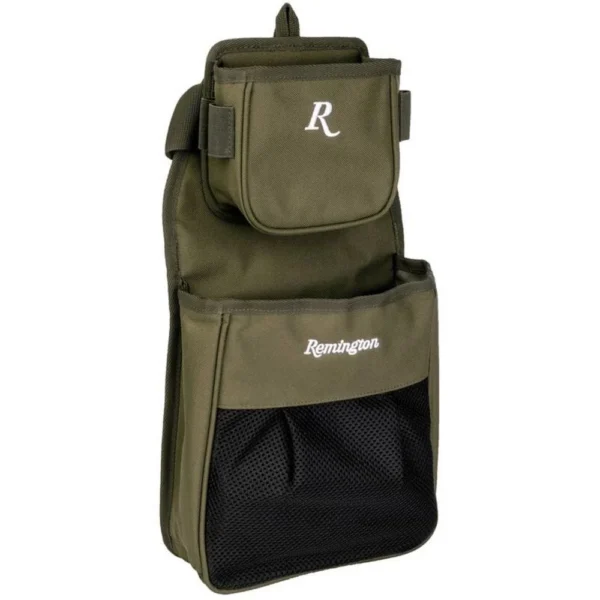 Remington Gun Club Combo Shell Hull Bag, OD green front view with flap pouch and mesh pocket