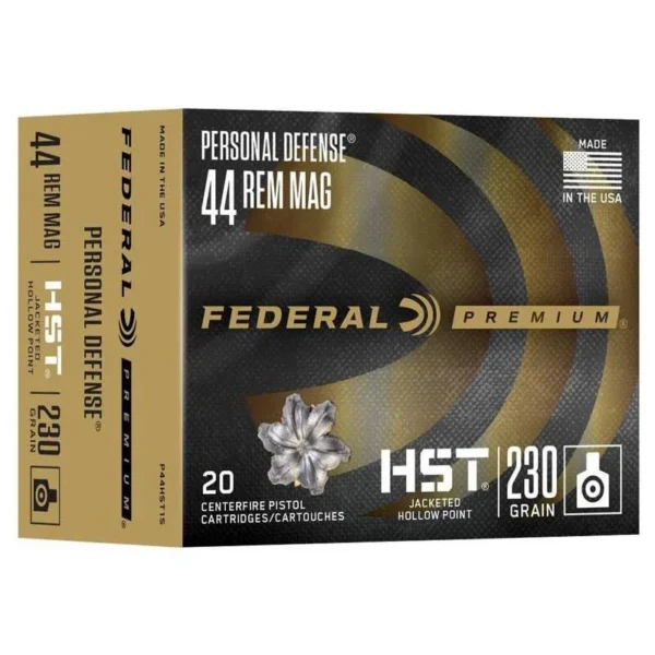 Federal Cartridge Co. Federal Personal Defense HST Handgun Ammunition .44 Rem Mag 230gr JHP 1085 fps 20/ct