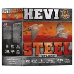 Environ Metal Inc HEVI-Shot HEVI-Steel Upland Shotshell, front of orange box with flying birds
