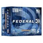 Federal Cartridge Co. Federal Power-Shok Handgun Ammunition 10mm Auto 200gr JHP 1110 fps 20/ct