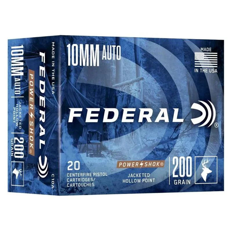 primary-33509 Federal Cartridge Co. Federal Power-Shok Handgun Ammunition 10mm Auto 200gr JHP 1110 fps 20/ct