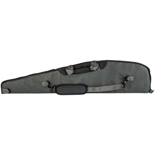 Federal Field & Range grey scoped rifle case, side view with handles, straps and black trim
