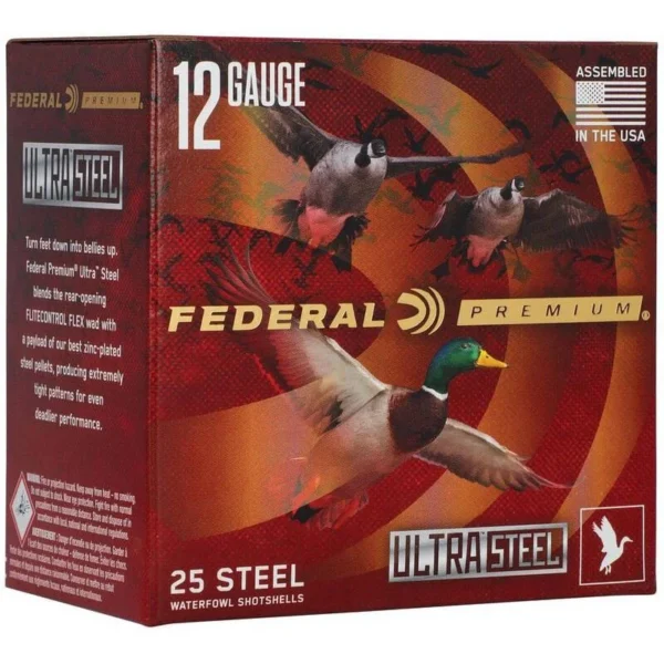 Federal Cartridge Co. Federal Ultra Steel Shotshells 12ga 3-1/2" 1-1/2oz 1500 fps #2&4 25/ct