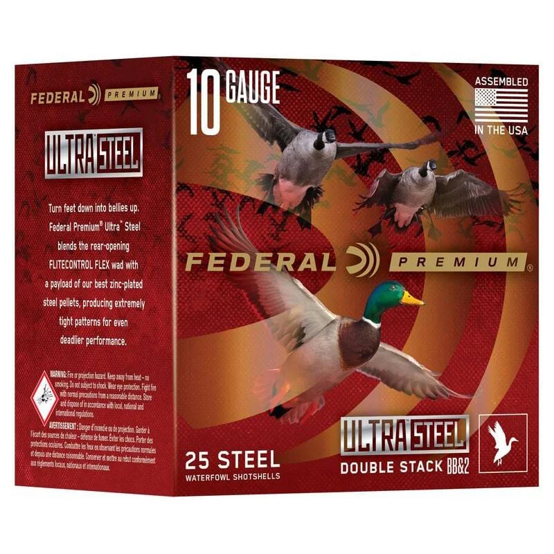 primary-33542 Federal Cartridge Co. Federal Ultra Steel Shotshells 10ga 3-1/2" 1-5/8oz 1400 fps #1 & BBB 25/ct