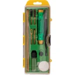 Remington Premier .30 Cal Rifle Cleaning Kit, green cleaning tools in a clear yellow-edged case