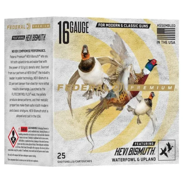 Federal Cartridge Co. Federal Premium HEVI-Bismuth Shotshells 16ga 2-3/4" 1-1/8oz 1400 fps #4 25/ct