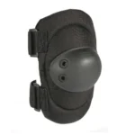 Blackhawk Advanced Tactical Elbow Pads V2, black front view with hard cap and two straps