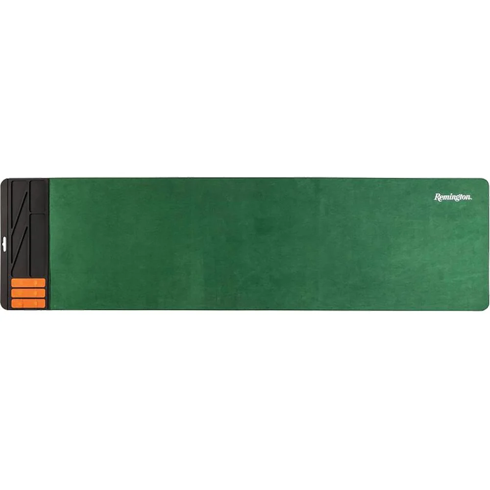primary-33567 Remington Cleaning Mat 50, green top view with black and orange end panel
