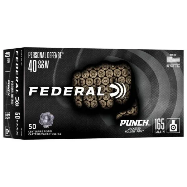 Federal Cartridge Co. Federal Personal Defense Punch Handgun Ammunition .40 S&W 164gr JHP 1130 fps 50/ct