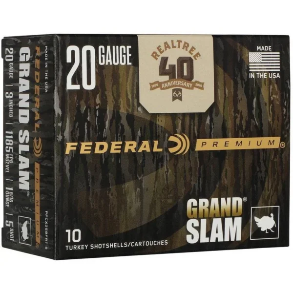 Federal Cartridge Co. Federal Grand Slam Realtree 40th Anniversary Shotshells 20ga 3" 1-5/16oz 1185 fps #5 10/ct