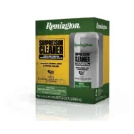 Remington Suppressor Cleaning Fluid Bottles 2/ct, bottle in green retail box, front view
