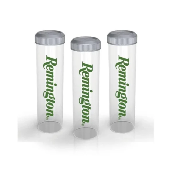 Remington Suppressor Cleaning Tubes 3/ct, three clear tubes with gray caps, front view