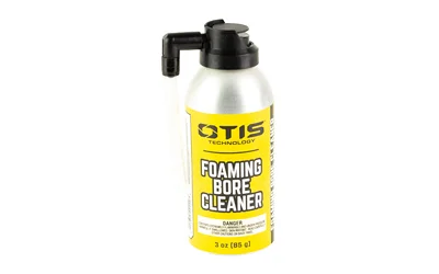 OTIS Foaming Bore Cleaner upright white bottle with yellow label and black dispensing cap