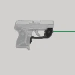 Crimson Trace Laser Grip for Ruger LCPII black, right-side diagram with green laser beam
