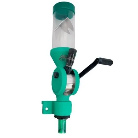 Redding Competition PR-50 Precision Rifleman's Powder Measure, green unit with clear hopper and crank