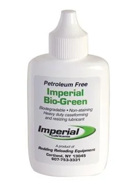 primary-33714 Redding Case Lube - Imperial Bio Green, white squeeze bottle with green label, front view