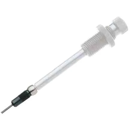 Redding Carbide Size Button Kit 6.5m, silver threaded rod with black tip shown diagonally