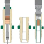 Redding Type S-Match Bushing Neck Die Set, cutaway diagrams of three die components