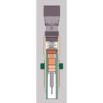 Redding Competition Bushing Neck Sizer Die Only .24 Nosler, vertical cutaway diagram of die internals