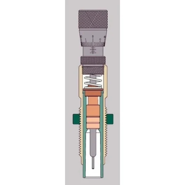 Redding Competition Bushing Neck Sizer Die Only .24 Nosler, vertical cutaway diagram of die internals