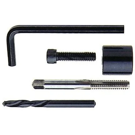 Redding Stuck Case Removal Kit, black hex key, drill bit and threaded components laid out