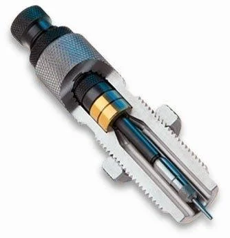 Redding Type S Full Bushing Die .300 PRC silver die, angled cutaway view showing internal parts