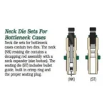 Redding Neck Die Set for Bottleneck Cases, cutaway diagram showing two die interiors