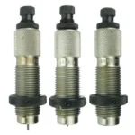 Redding Deluxe 3-Die Set .22 ARC, three silver threaded dies with black adjustment knobs