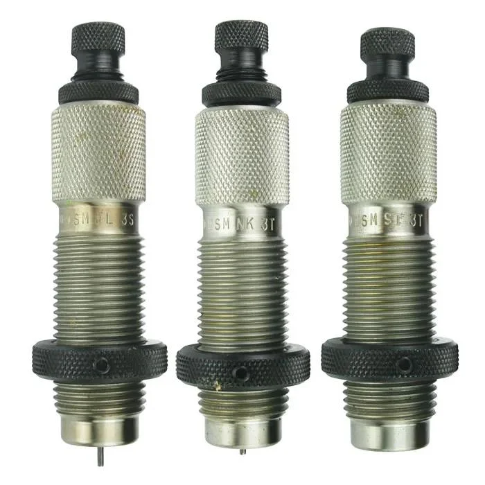 primary-34180 Redding Deluxe 3-Die Set .22 ARC, three silver threaded dies with black adjustment knobs