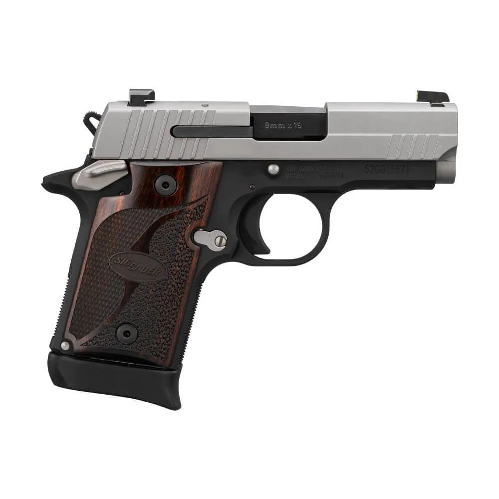 primary-3431 Sig Sauer P938 Handgun 9mm Luger 6rd (1) & 7rd (1) Magazines 3" Barrel Two-Tone