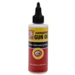 G96 Complete Gun Oil, white bottle with red label and black pointed dispenser cap