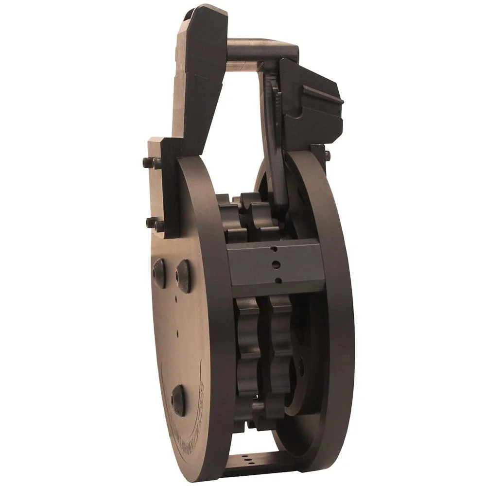 primary-34511 Fostech Origin-12 Shotgun Drum Magazine, angled side view in black and tan