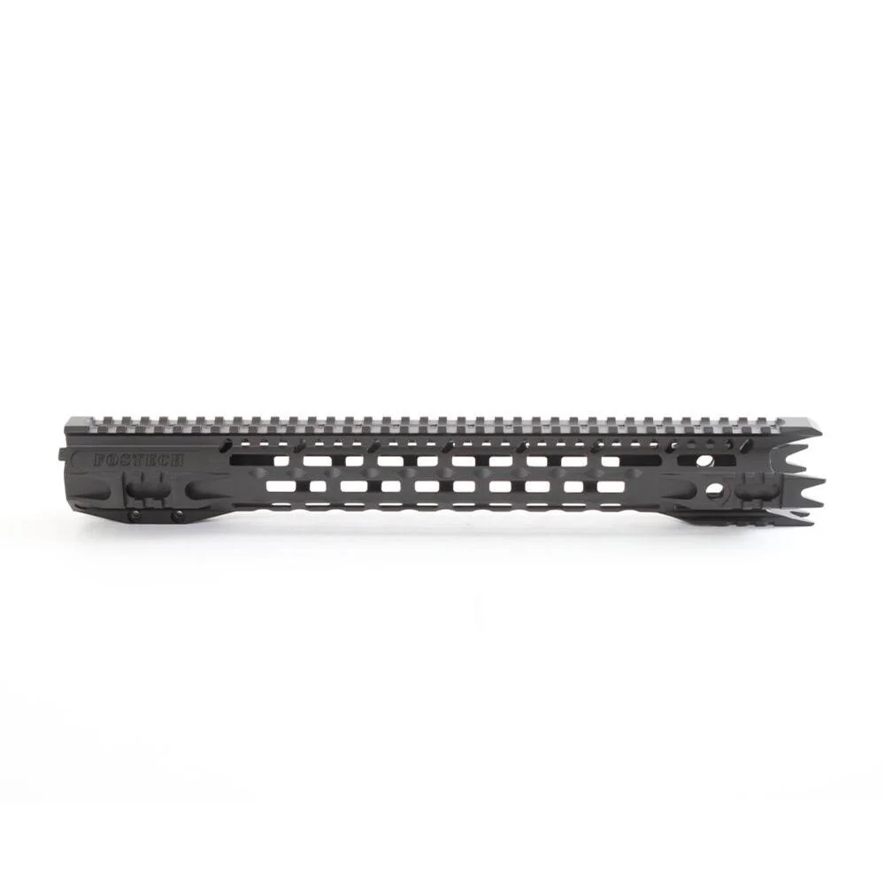 primary-34513 Fostech AR-15 Lite M-LOK Rail Handguard, black left-side view with top rail and vent slots