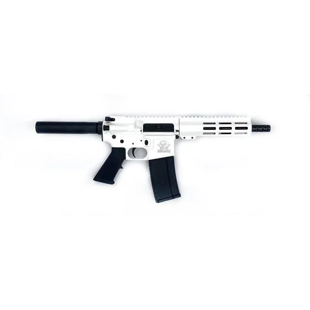 primary-34531 10 Ring Great Lakes AR-15 Pistol .223 Wylde 30rd Magazine 7.5" Nitride Barrel White Finish