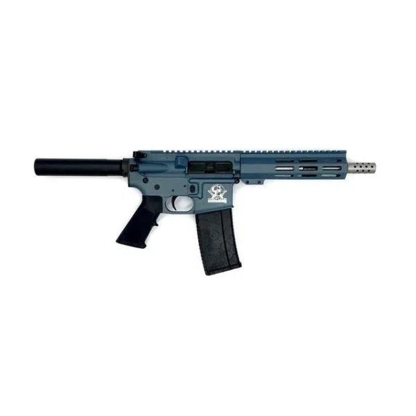 10 Ring Great Lakes AR-15 Handgun .223 Wylde 30rd Magazine 7.5" Stainless Barrel Blue Titanium Finish