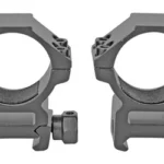 RITON 30MM MED RING SET gray scope rings, front view with clamp knobs