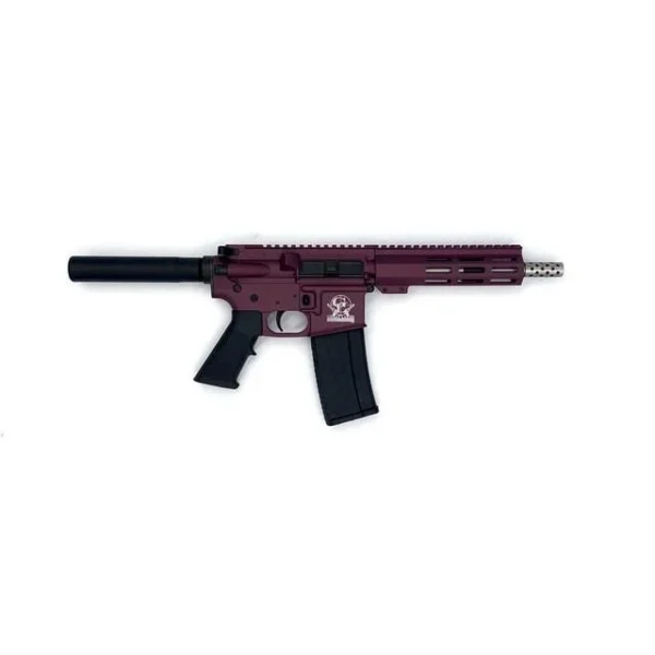 10 Ring Great Lakes AR-15 Pistol .223 Wylde 30rd Magazine 7.5" Stainless Barrel Black Cherry Finish
