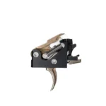Fostech Echo ARII Trigger for AR-15 Platform, black and silver side view with exposed springs