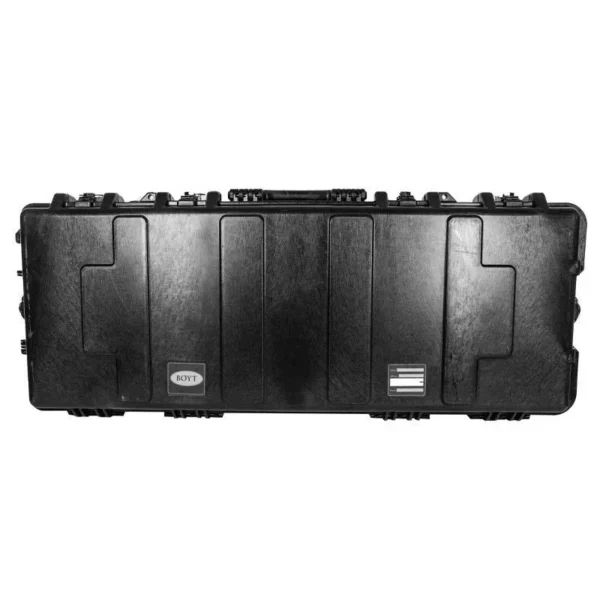Boyt H41XD Tactical Rifle/Carbine Hard Case, black exterior front view with latches and handles
