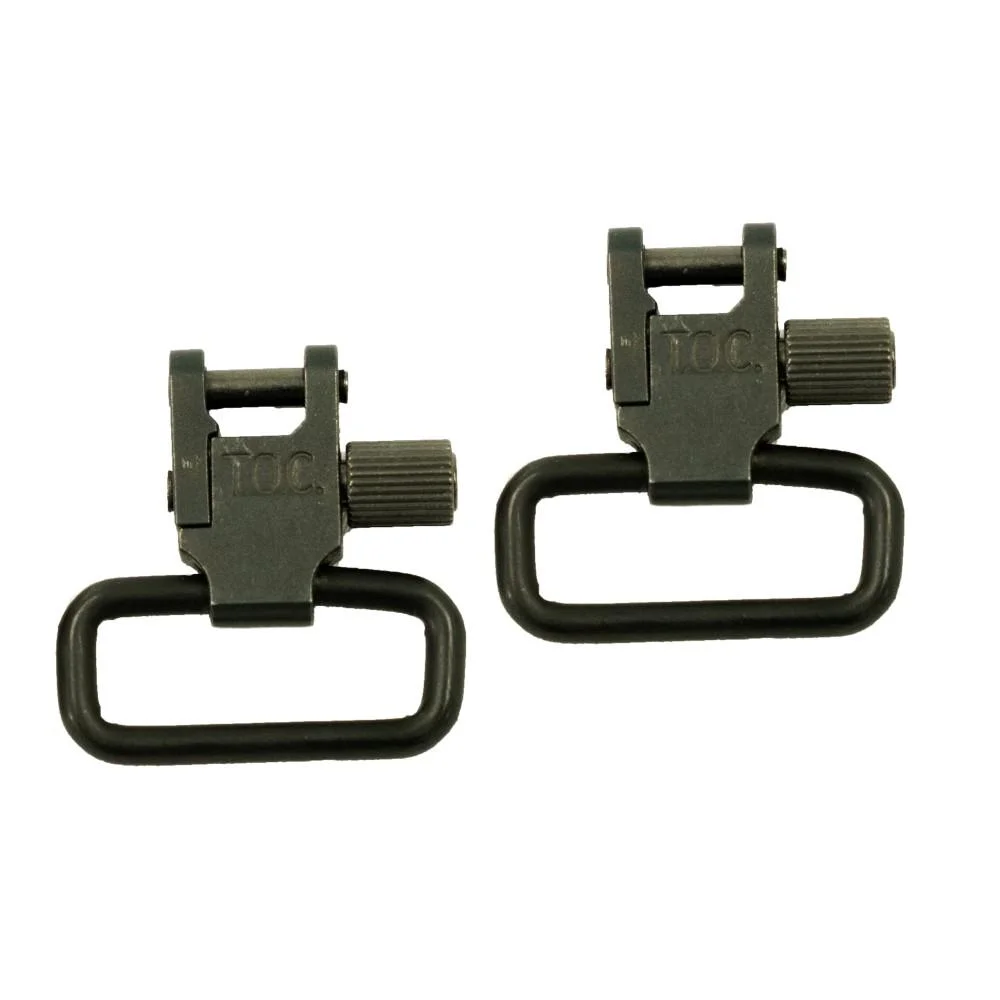 primary-34602 Outdoor Connection Raptor Swivels with Lock, two dark green swivels with rectangular loops